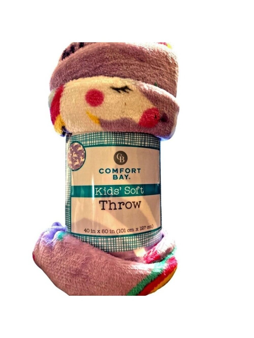 Comfort Bay Kids Soft Throw BELIEVE 40"X50" Unicorn Multicolor Design Polyester